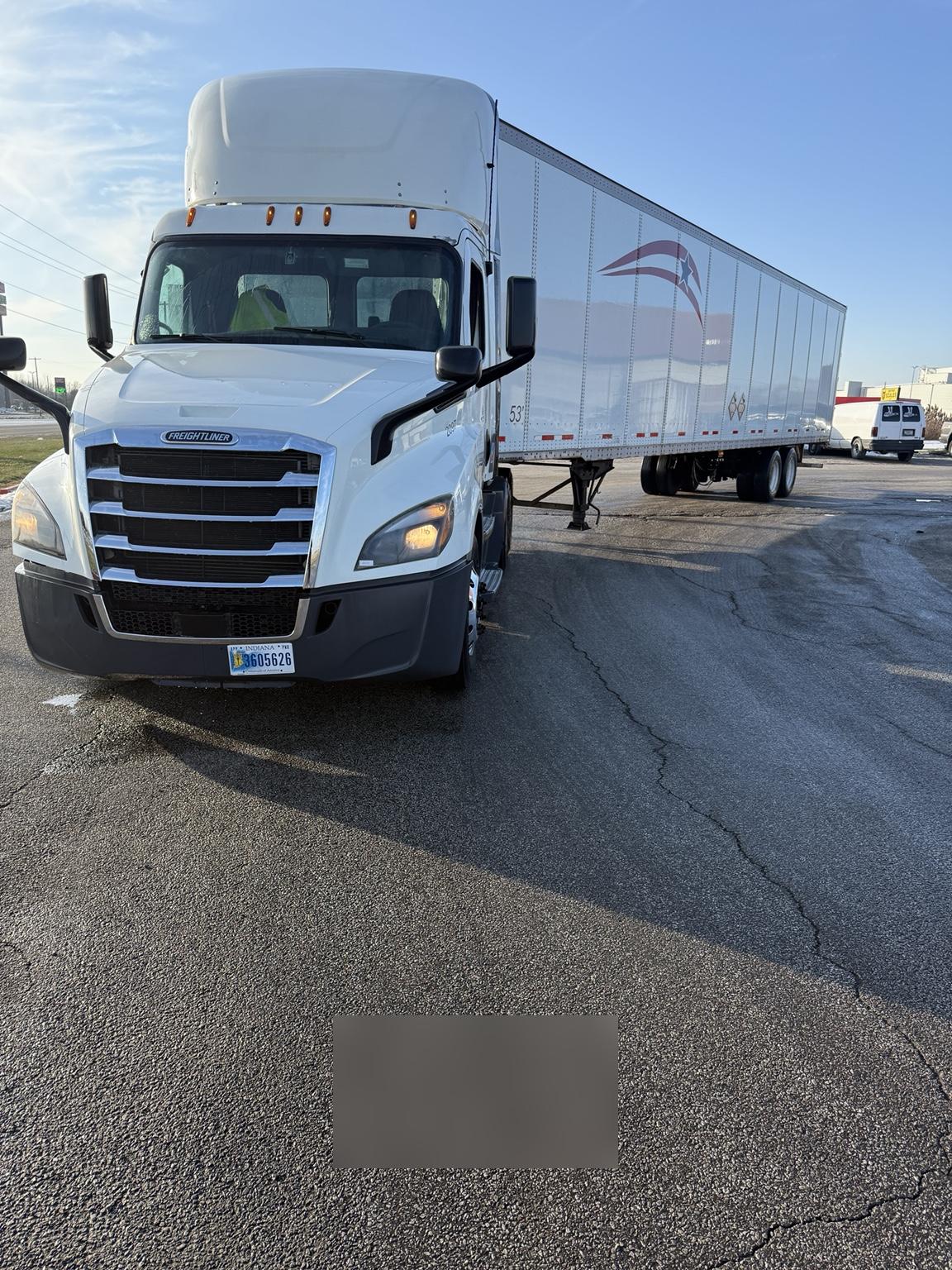 Trailer truck driving